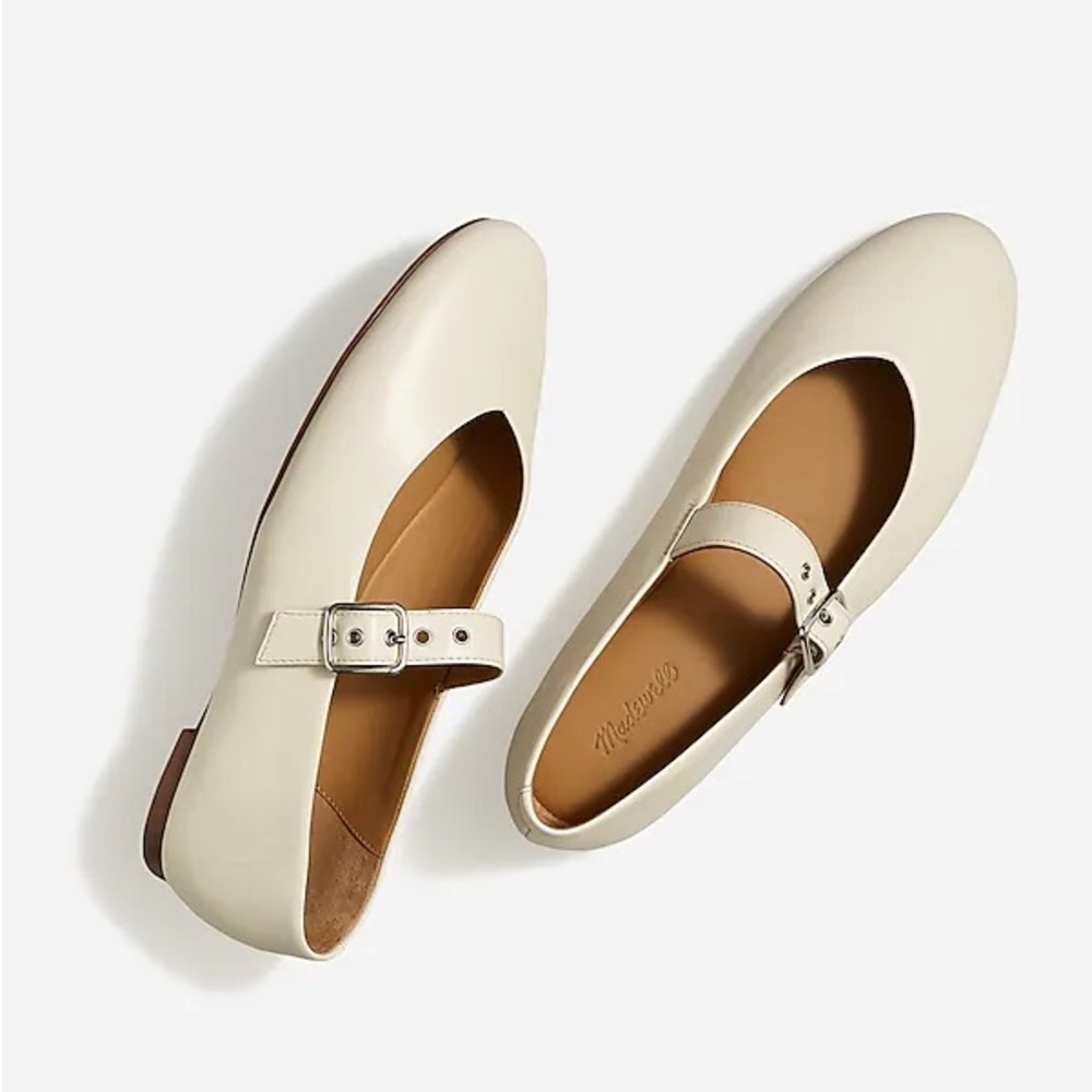 Madewell Beverley Mary Jane Flat size 8 in Ecru